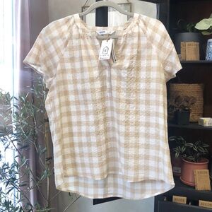 Sonoma Gingham Summer Short Sleeve Top size Medium